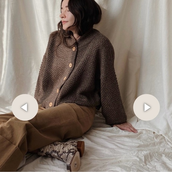 Wol Hide wool Alpaca Box Bomber Sweater in earth NEW - Picture 4 of 10